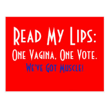Eine Vagina, eine Abstimmungs-Postkarte