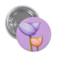 Einfache Blumen-lila orange Knopf buttons