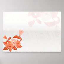 Einfache elegante orange Blüte Plakatdruck