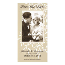 Einfache elegante Save the Date Foto-Karte (beige) Foto Karten Vorlage