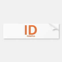 Einfache Orange Identifikation Idaho Auto Aufkleber