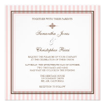 Einfache rosa Streifen, die Einladungen Wedding si