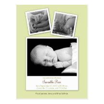 Einfache Schnappschuss-Baby-Geburts-Mitteilung (Gr Postkarte