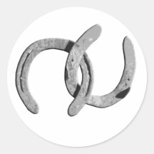 Einfache silberne Pferdeschuhe Runder Sticker