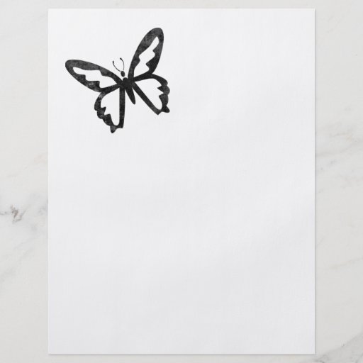 Einfacher Grungy schwarzer Schmetterling Flyerdruck