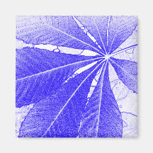 Einfaches blaues Blatt Kühlschrankmagnet