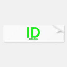 Einfaches Grün Identifikation Idaho Autosticker