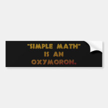 "Einfaches Mathe" ist ein Oxymoron Auto Sticker