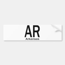 Einfaches Schwarzes AR Arkansas Autosticker