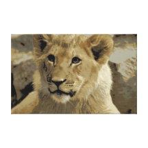 Eingewickelte Leinwand Löwe-CUBs Galerie Falt Leinwand