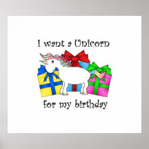 Einhorn auf Geburtstagsgeschenken Plakatdruck