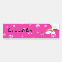 Einhorn auf rosa Schneeflocken der Wolken Autosticker