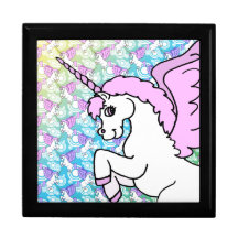 Einhorn-Regenbogen-Muster Schmuckschachtel