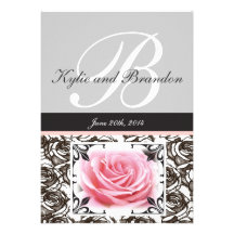 Einladung des Rosen-Monogramm-Buchstabe-B