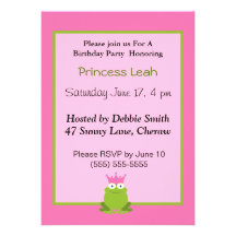 Einladung Prinzessin-Frog Birthday