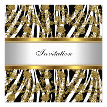 Einladungs-eleganter nobler GoldschwarzesZebra mit
