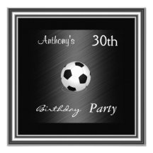 Einladungs-Fußball-30. Geburtstags-Partysilber