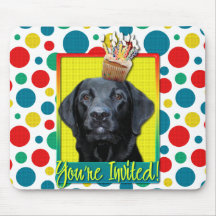 Einladungs-kleiner Kuchen - Labrador - Schwarzes - Mousepad