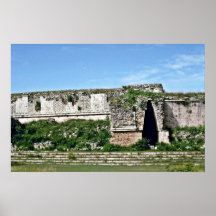 Eintritts-Tür in den Mayaruinen, Uxmal Poster