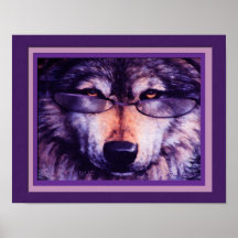 Einziges lila Wolf-Plakat