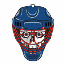 Eis-Hockey-Tormannmasken-Schädelentwurf Photo Statue