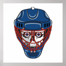 Eis-Hockey-Tormannmasken-Schädelentwurf Plakate