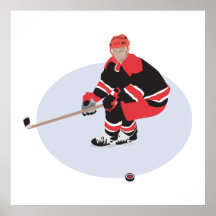 Eis-Hockeyspieler bereit zu schlagen Posterdruck