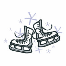 Eis-Skate und -schneeflocken grafisch Ausschnitt