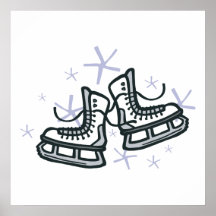 Eis-Skate und -schneeflocken grafisch Plakate