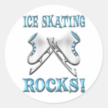Eis-Skaten-Felsen Runde Sticker