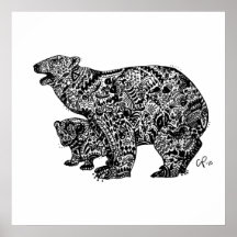 Eisbär ausgedrückter kundenspezifischer Kunst-Druc Plakat