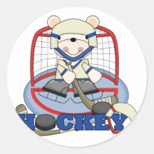 Eisbär-Hockey-Tormann-T-Shirts und Geschenke Runder Aufkleber
