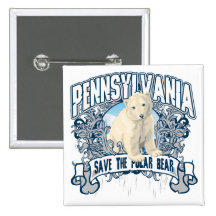 Eisbär Pennsylvania Anstecknadelbutton