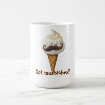Eiscreme mit den Schnurrbärten Kaffeehaferl
