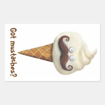 Eiscreme mit den Schnurrbärten Sticker