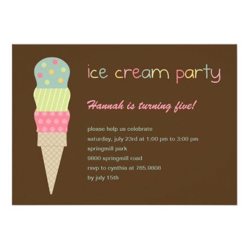 Eiscreme-Party Einladung