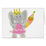 Eiscreme Prinzessin-Elephant Birthday Karten