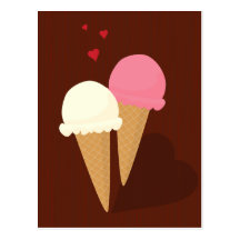 Eiscremekegel in der Liebepostkarte
