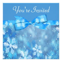Eisige blaue Winter-Märchenland-Hochzeit Individuelle Einladungskarten