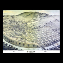 El Paso TX panoramische Karte DIGITAL REMASTERED poster