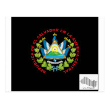 EL salvadior Emblem und Barcode Postkarte