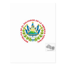 El Salvador Emblem und Barcode Postkarte