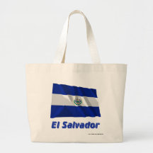 El Salvador wellenartig bewegende Flagge mit Namen Tragetaschen