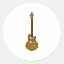 Electric Guitar Round Sticker