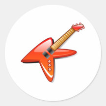 Electric Guitar Round Sticker