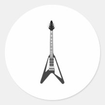 Electric Guitar Round Sticker