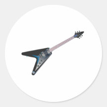 Electric Guitar Round Sticker