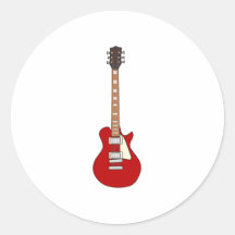Electric Guitar Round Sticker