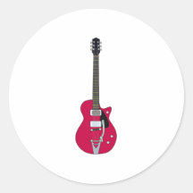 Electric Guitar Round Stickers