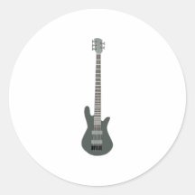 Electric Guitar Round Stickers